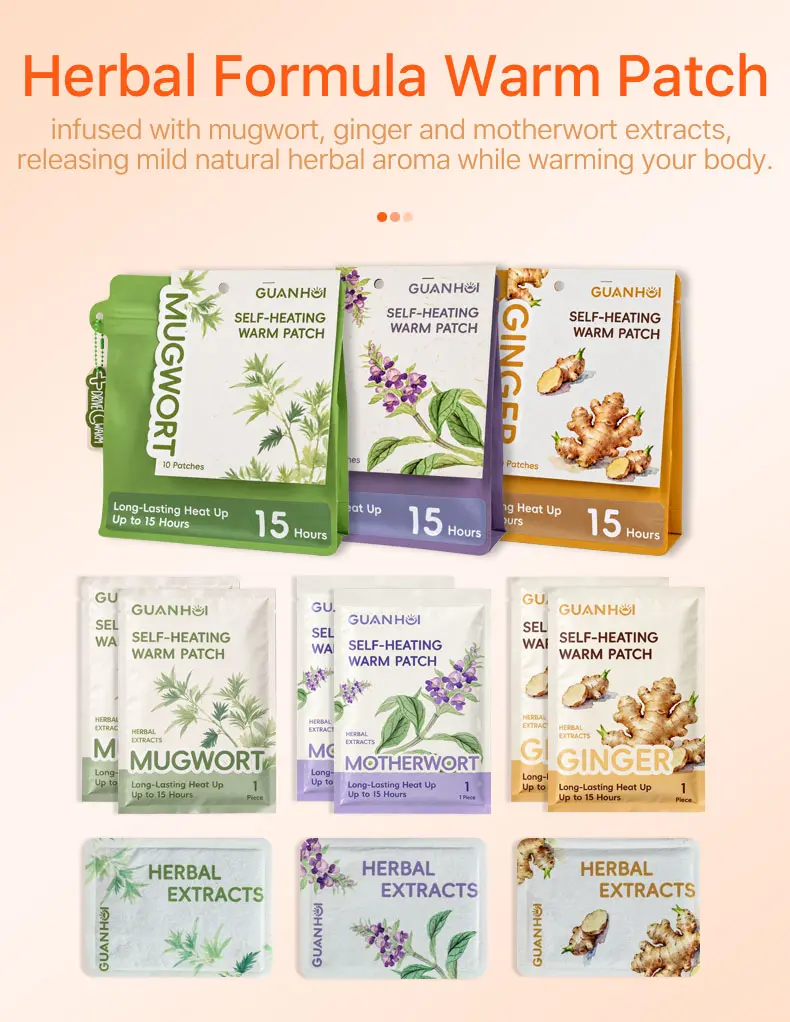 herbal self heating warming patch gh 8117 09